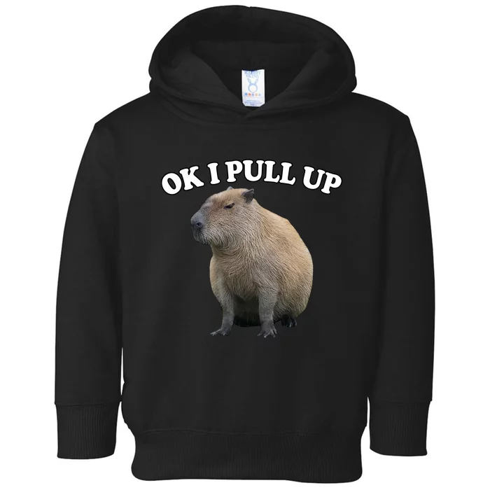 Ok I Pull Up Capybara Toddler Hoodie