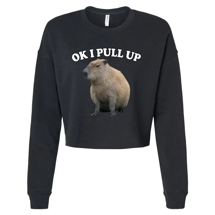 Ok I Pull Up Capybara Cropped Pullover Crew