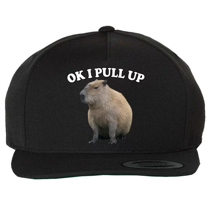 Ok I Pull Up Capybara Wool Snapback Cap