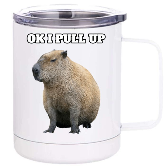 Ok I Pull Up Capybara Front & Back 12oz Stainless Steel Tumbler Cup