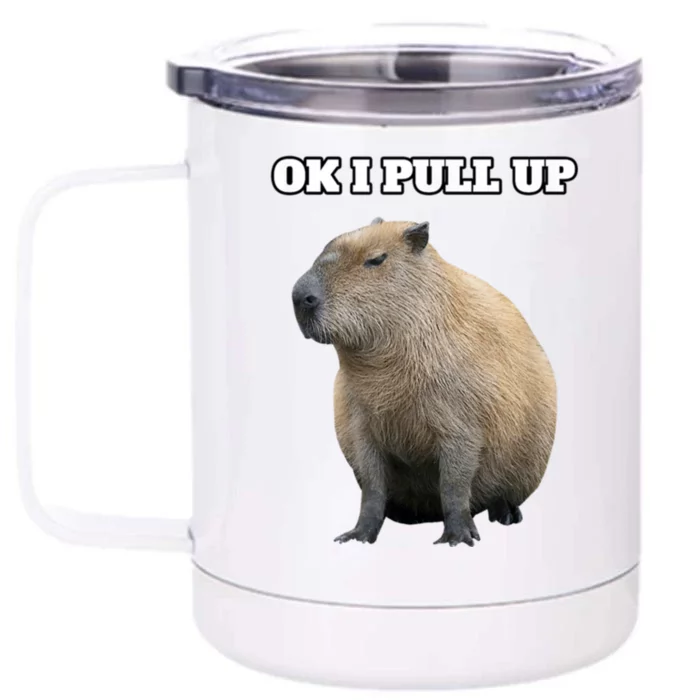 Ok I Pull Up Capybara Front & Back 12oz Stainless Steel Tumbler Cup