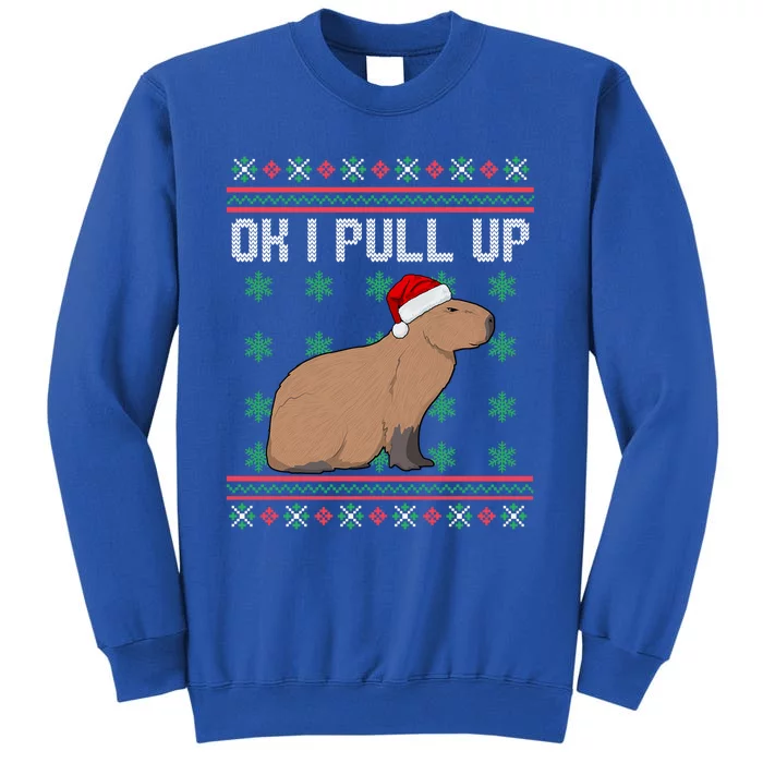 Ok I Pull Up Capybara Ugly Christmas Sweater Internet Meme Gift Sweatshirt