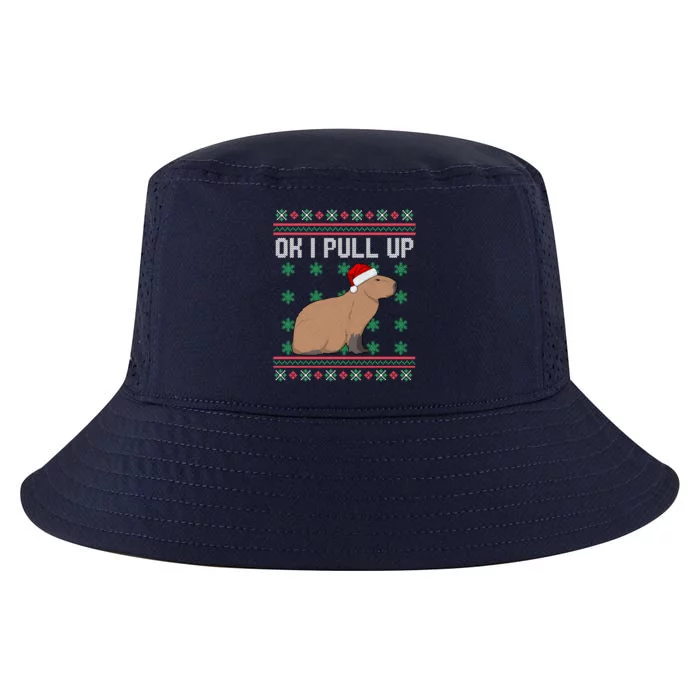 Ok I Pull Up Capybara Ugly Christmas Sweater Internet Meme Gift Cool Comfort Performance Bucket Hat