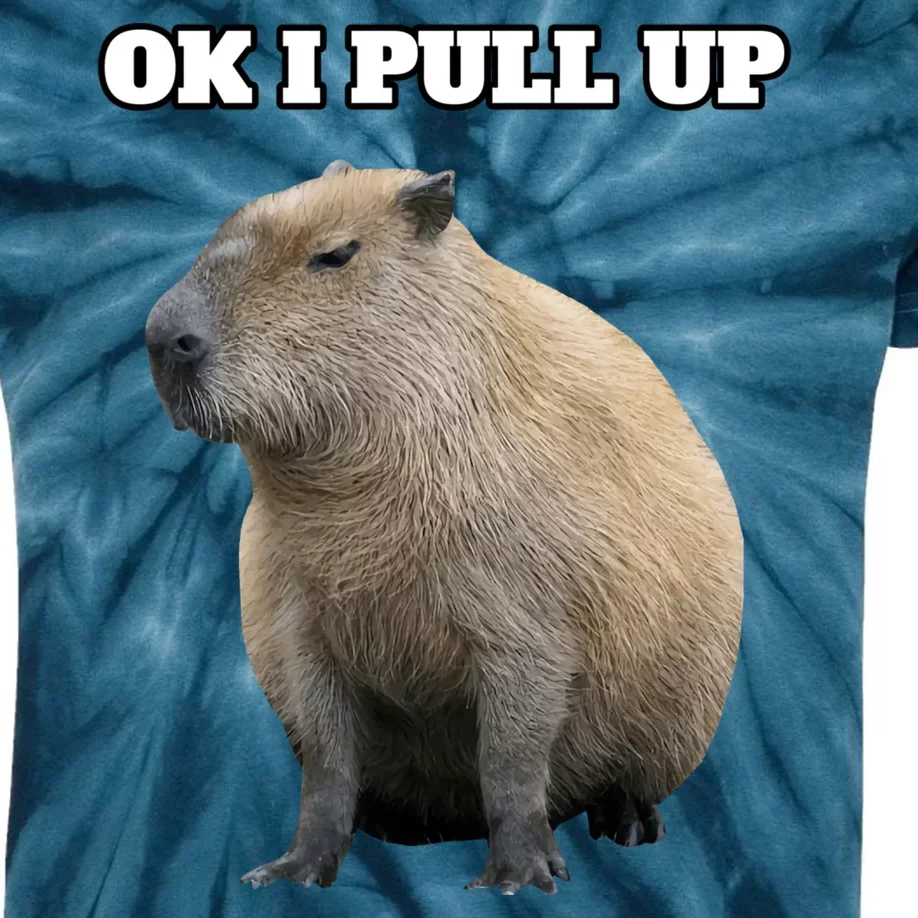 Ok I Pull Up Capybara Gift Funny Capybara Meme Ok I Pull Up Kids Tie-Dye T-Shirt