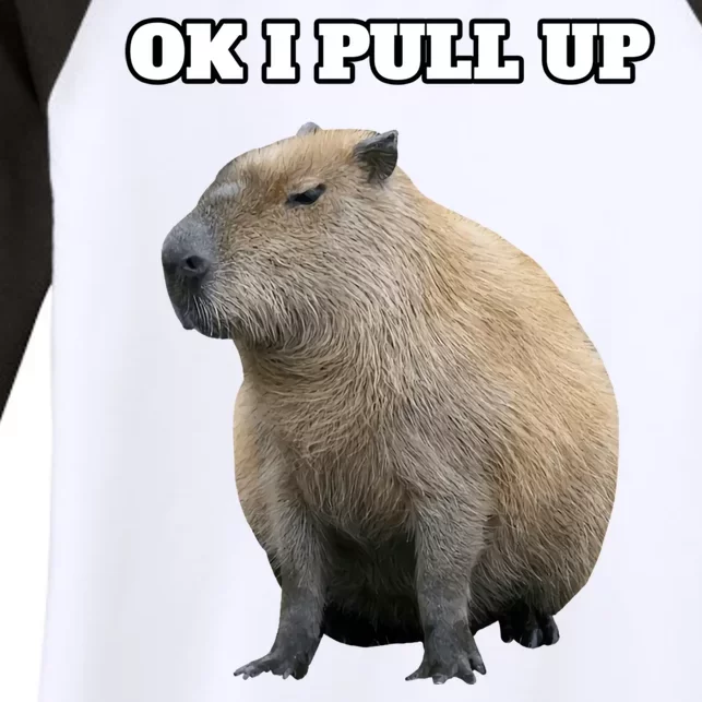 Ok I Pull Up Capybara Gift Funny Capybara Meme Ok I Pull Up Women's Tri-Blend 3/4-Sleeve Raglan Shirt