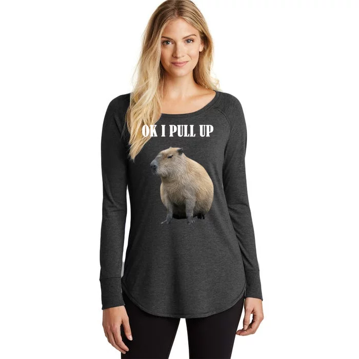 Ok I Pull Up Capybara Funny Women's Perfect Tri Tunic Long Sleeve Shirt