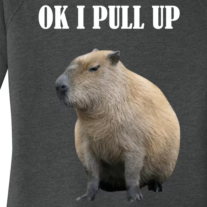 Ok I Pull Up Capybara Funny Women's Perfect Tri Tunic Long Sleeve Shirt