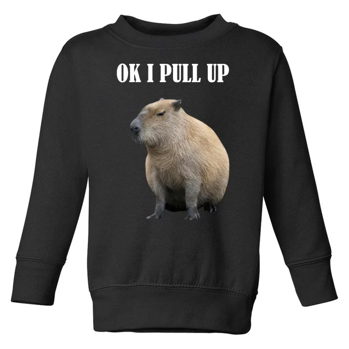 Ok I Pull Up Capybara Funny Toddler Sweatshirt