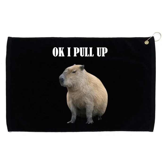 Ok I Pull Up Capybara Funny Grommeted Golf Towel