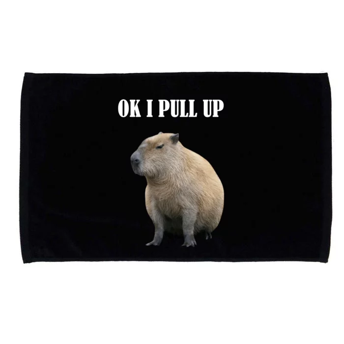 Ok I Pull Up Capybara Funny Microfiber Hand Towel