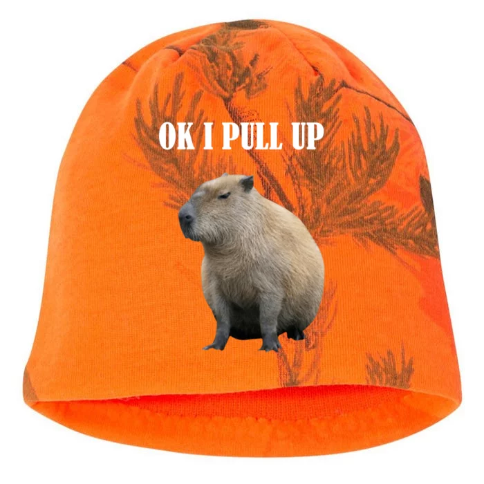 Ok I Pull Up Capybara Funny Kati - Camo Knit Beanie