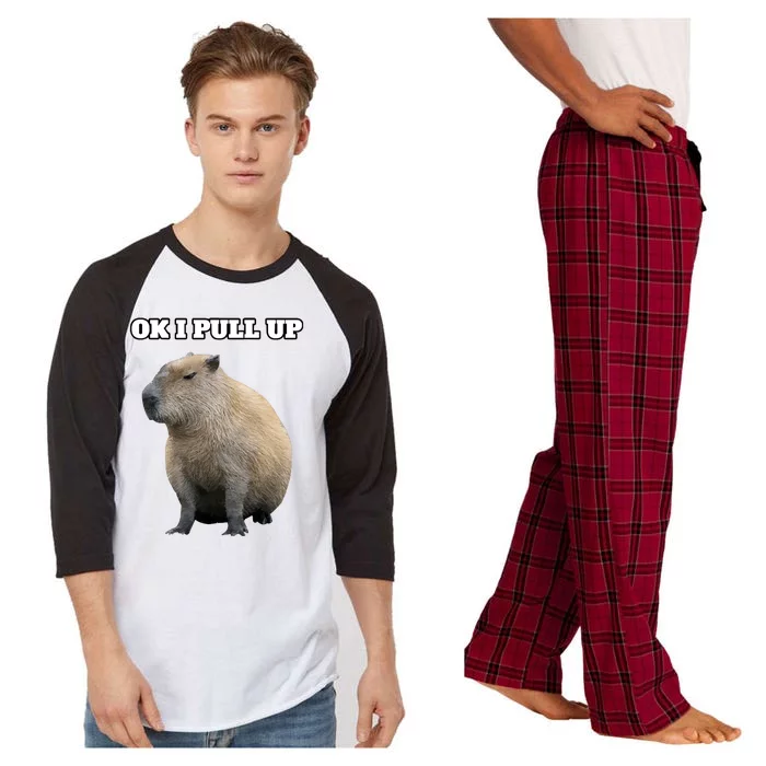 Ok I Pull Up Capybara Raglan Sleeve Pajama Set