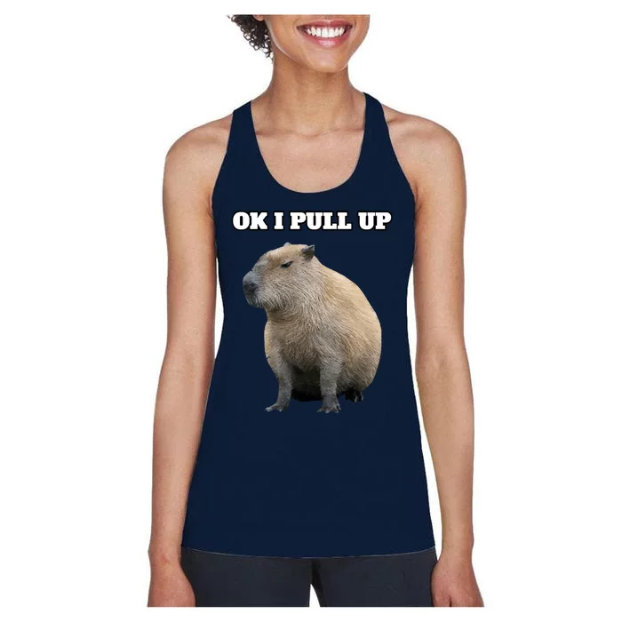 Ok I Pull Up Capybara Women's Racerback Tank