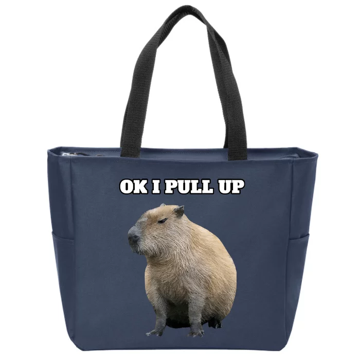 Ok I Pull Up Capybara Zip Tote Bag