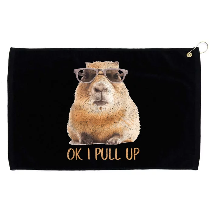 Ok I Pull Up Capybara Grommeted Golf Towel