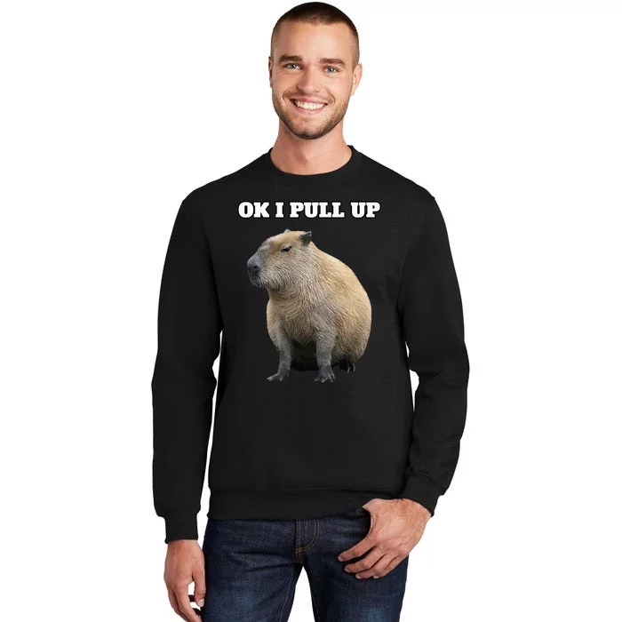 Ok I Pull Up Capybara Tall Sweatshirt