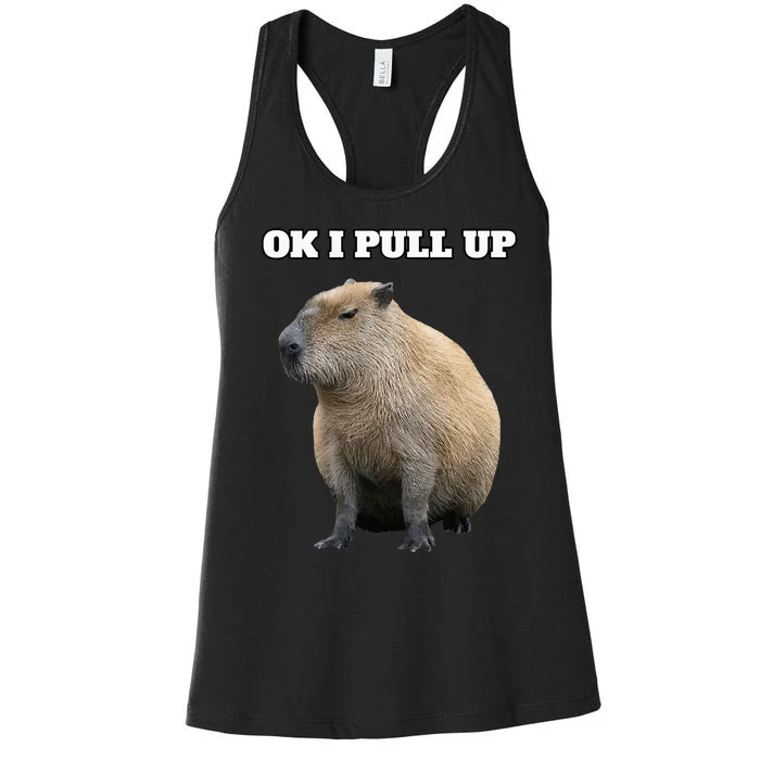 Ok I Pull Up Capybara Women's Racerback Tank