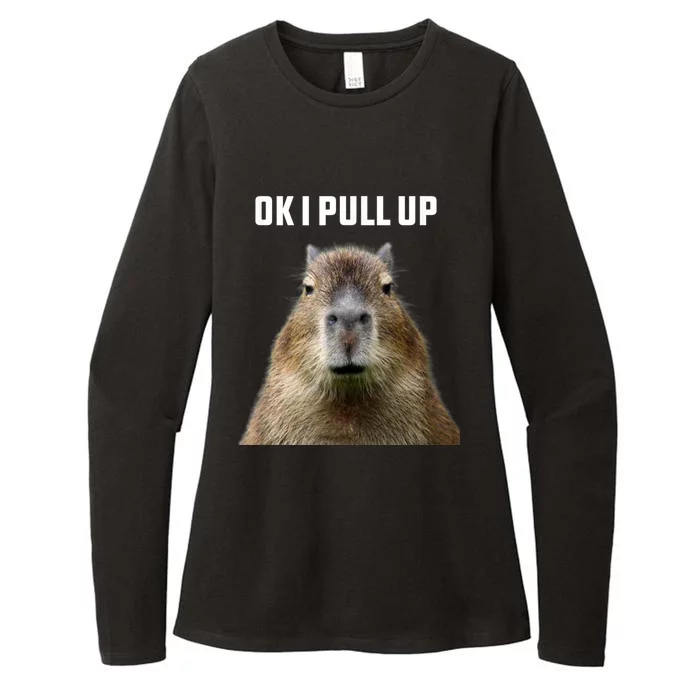 Ok I Pull Up Capybara Womens CVC Long Sleeve Shirt