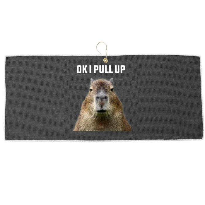 Ok I Pull Up Capybara Large Microfiber Waffle Golf Towel