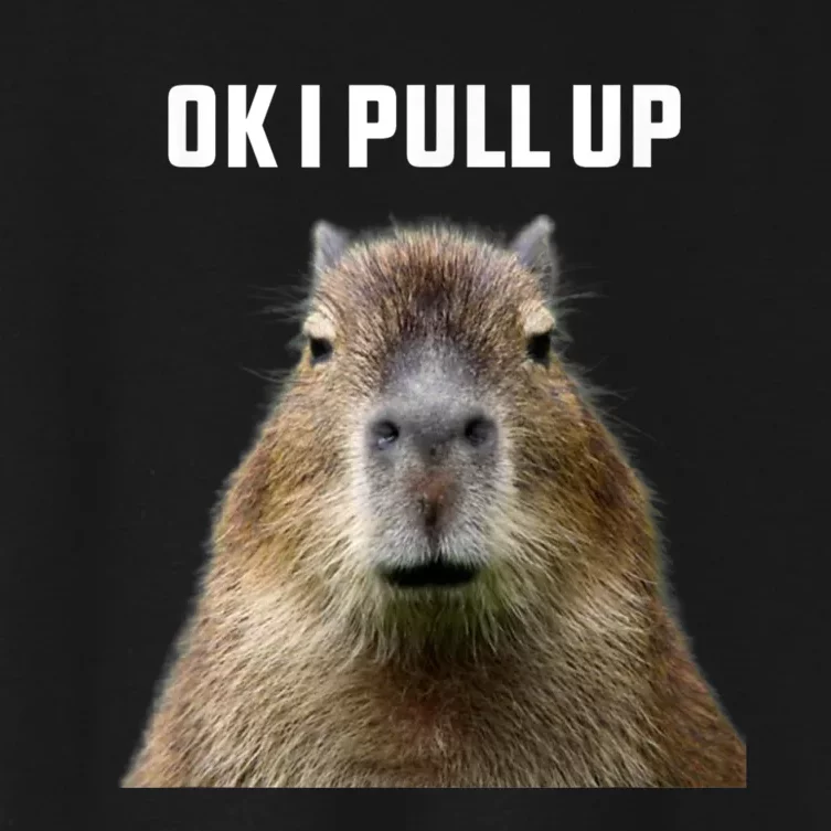 Ok I Pull Up Capybara Women's Crop Top Tee