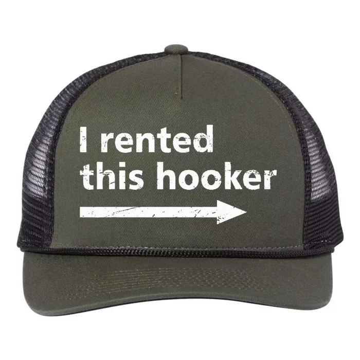 Offensive I Rented This Hooker Retro Rope Trucker Hat Cap