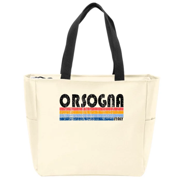 Orsogna Italy Retro 70s 80s Style Zip Tote Bag