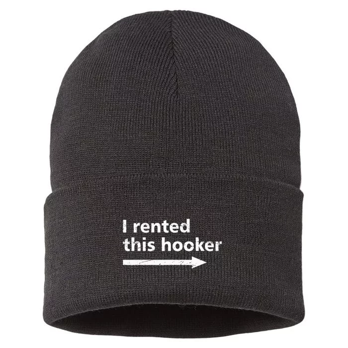 Offensive I Rented This Hooker Sustainable Knit Beanie