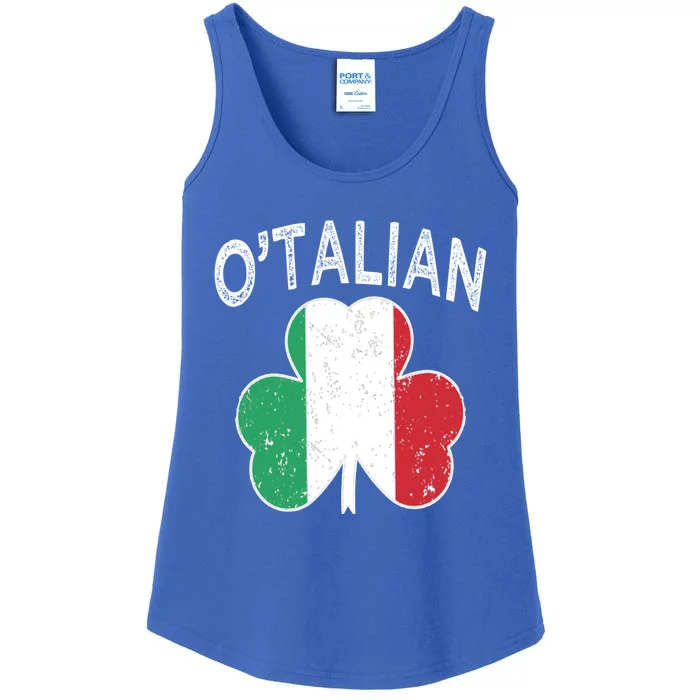 O'talian Italian St Patrick's Day Italia Flag Shamrock Gift Ladies Essential Tank