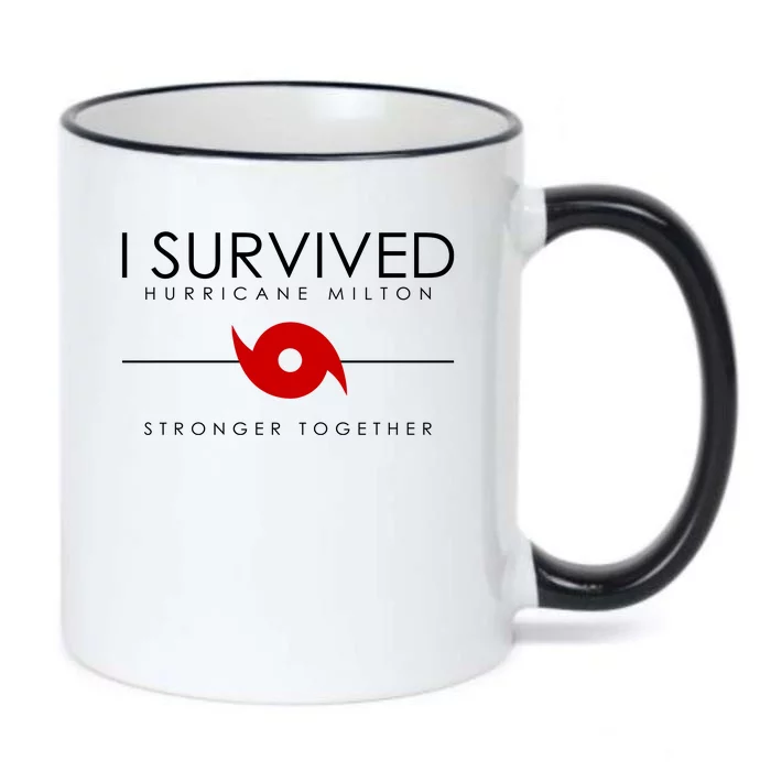 Official I Survived Hurricane Milton Stronger Together Black Color Changing Mug