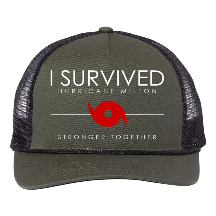 Official I Survived Hurricane Milton Stronger Together Retro Rope Trucker Hat Cap