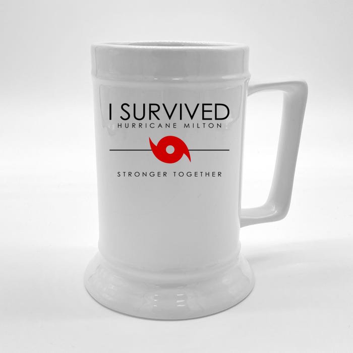 Official I Survived Hurricane Milton Stronger Together Front & Back Beer Stein