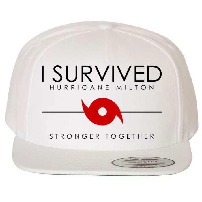 Official I Survived Hurricane Milton Stronger Together Wool Snapback Cap