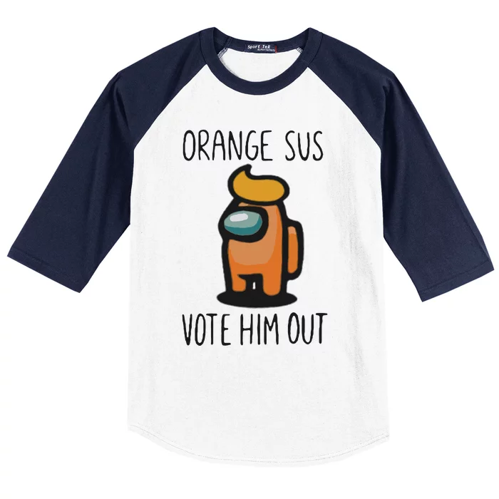 Orange Is Sus Vote Him Out Baseball Sleeve Shirt