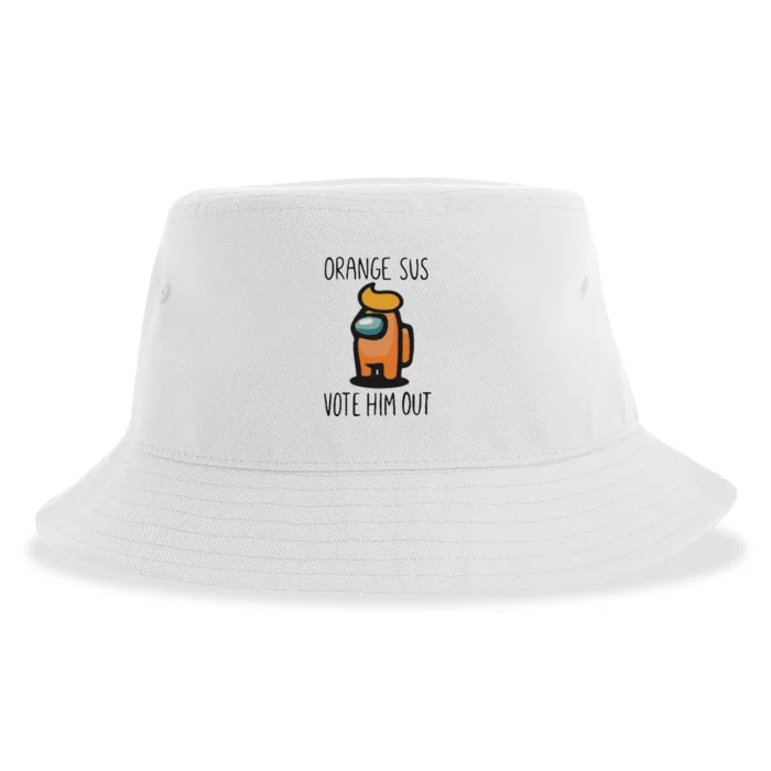 Orange Is Sus Vote Him Out Sustainable Bucket Hat