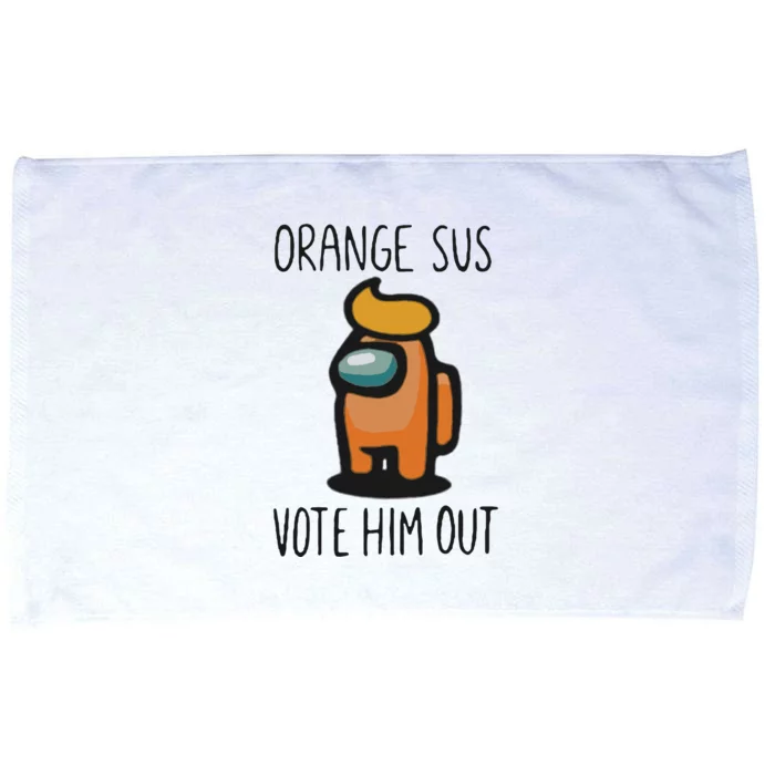 Orange Is Sus Vote Him Out Microfiber Hand Towel