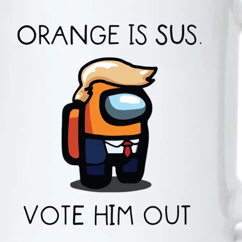 Orange Is Sus Vote Him Out Black Color Changing Mug