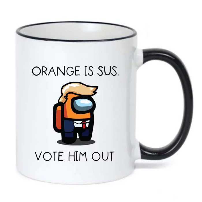 Orange Is Sus Vote Him Out Black Color Changing Mug