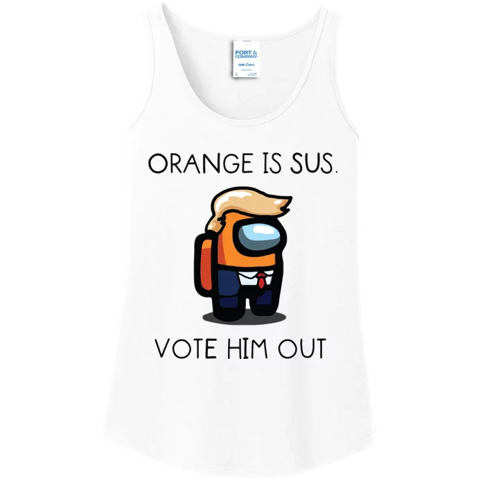 Orange Is Sus Vote Him Out Ladies Essential Tank