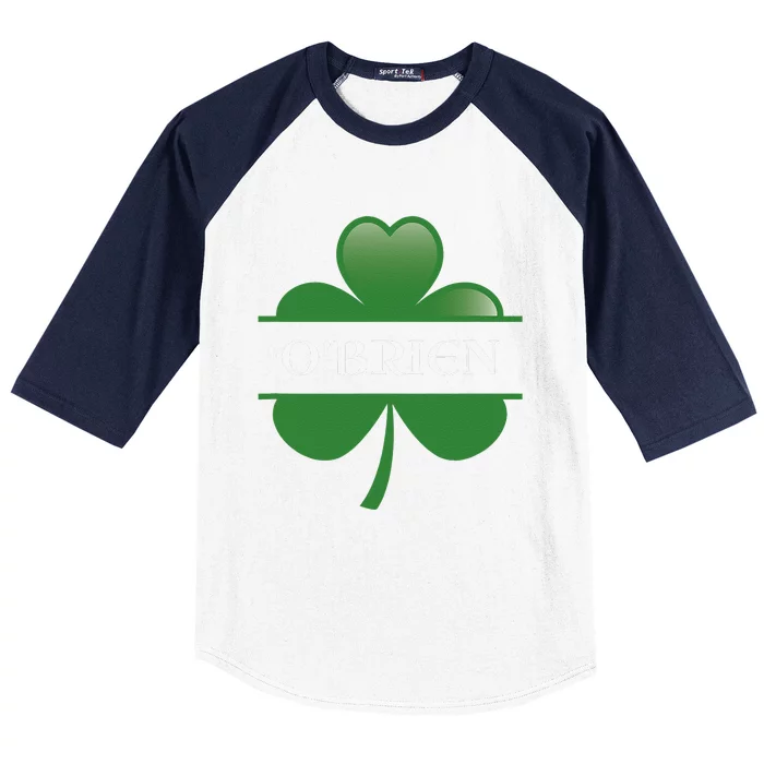 O'Brien Irish Shamrock Lucky St Patricks Day Gift Baseball Sleeve Shirt