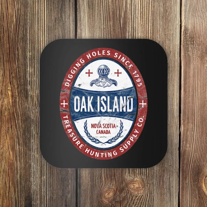 Oak Island Treasure Hunting Retro Templar Knight Treasure Coaster