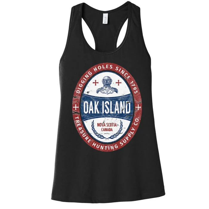 Oak Island Treasure Hunting Retro Templar Knight Treasure Women's Racerback Tank