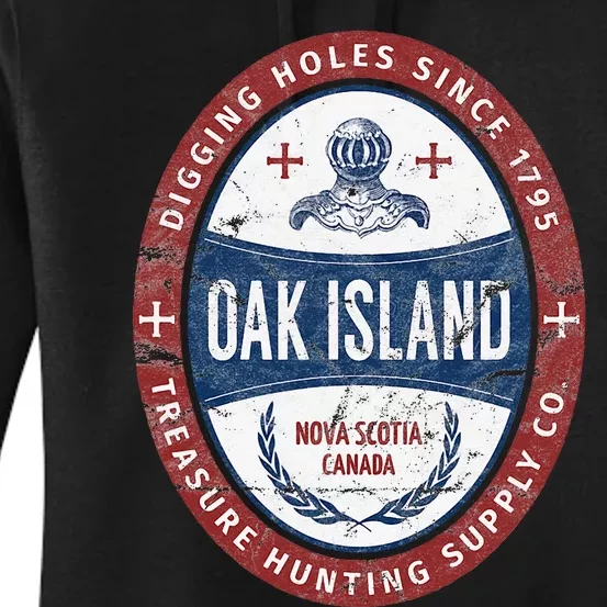 Oak Island Treasure Hunting Retro Templar Knight Treasure Gi Women's Pullover Hoodie