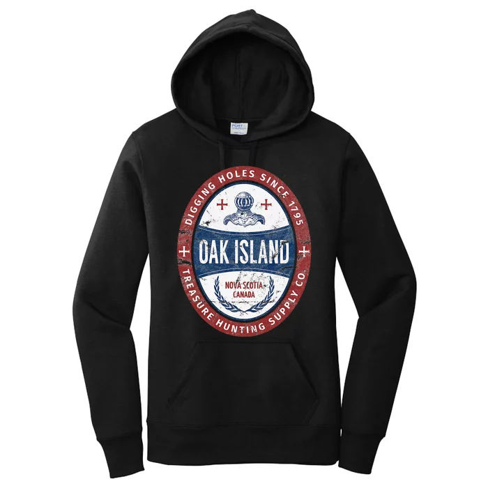 Oak Island Treasure Hunting Retro Templar Knight Treasure Gi Women's Pullover Hoodie