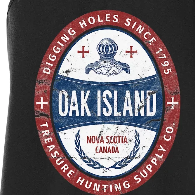 Oak Island Treasure Hunting Retro Templar Knight Treasure Gi Women's Racerback Tank