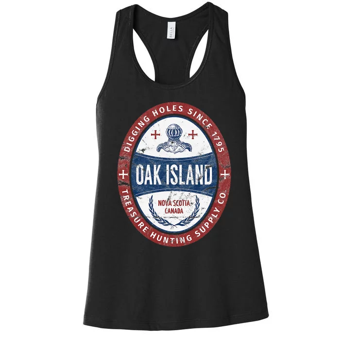 Oak Island Treasure Hunting Retro Templar Knight Treasure Gi Women's Racerback Tank