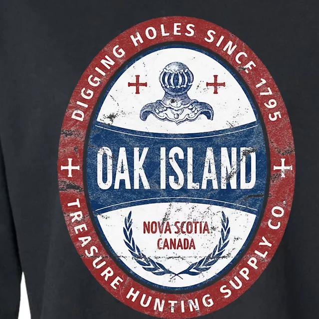 Oak Island Treasure Hunting Retro Templar Knight Treasure Gi Cropped Pullover Crew