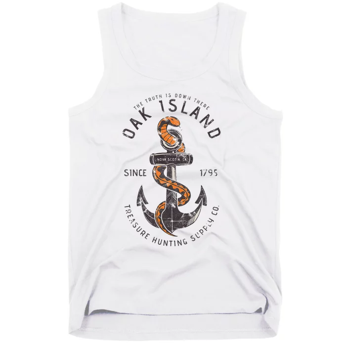 Oak Island Vintage Skull Templar Treasure Hunting Tank Top