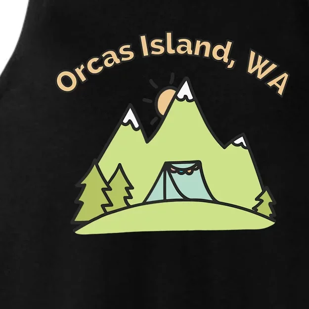 Orcas Island WA Mountains Hiking Climbing Camping & Outdoors Raglan Baseball Tee Ladies Tri-Blend Wicking Tank