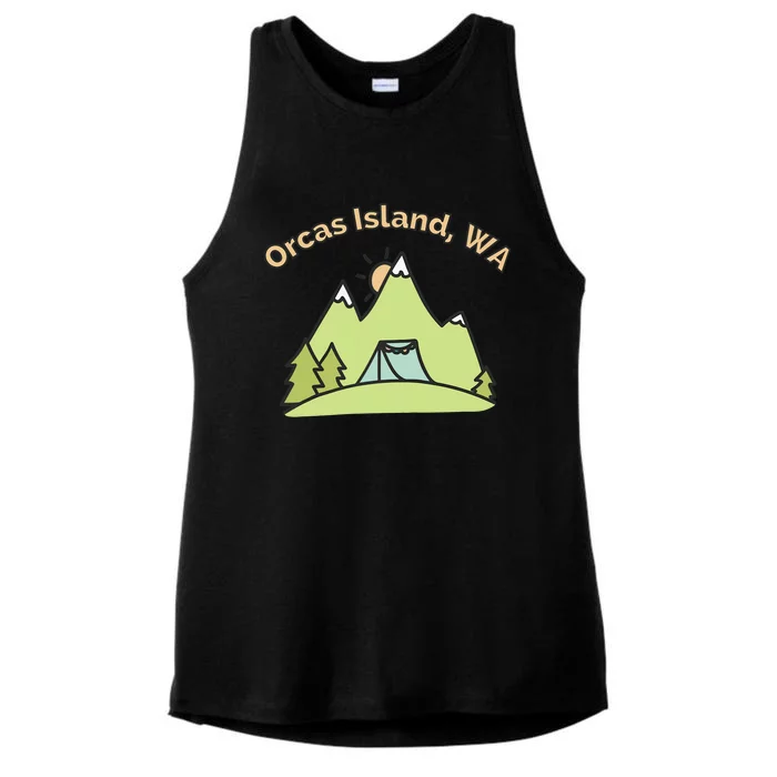 Orcas Island WA Mountains Hiking Climbing Camping & Outdoors Raglan Baseball Tee Ladies Tri-Blend Wicking Tank