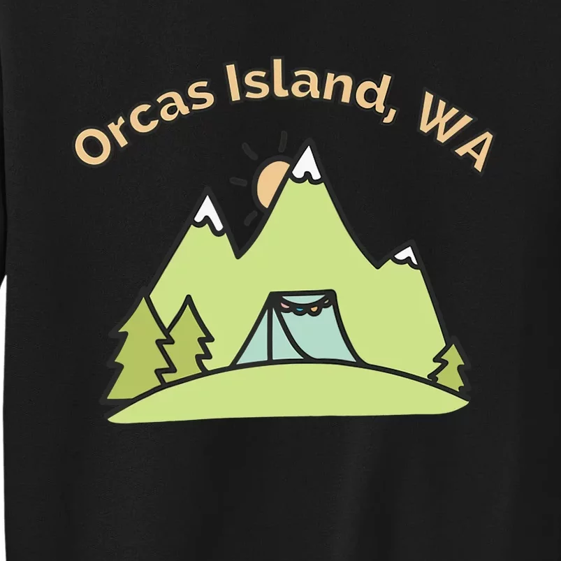 Orcas Island WA Mountains Hiking Climbing Camping & Outdoors Raglan Baseball Tee Sweatshirt